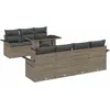 Image de vidaXL Ensemble de canapé de jardin avec coussins avec mémoire 8 pcs Gris Poly Rattan