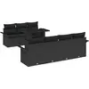Image de vidaXL Ensemble de canapé de jardin avec coussins 8 pcs noir poly rotin