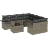 Image de vidaXL Ensemble de canapé de jardin avec coussins avec mémoire 9 pcs Gris Poly Rattan