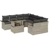 Image de Ensemble de canapés de jardin vidaXL avec coussins, 9 pièces, gris clair, rotin synthétique