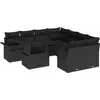 Image de vidaXL Ensemble de canapé de jardin avec coussins 9 pcs noir poly rotin