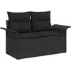 Image de vidaXL Ensemble de canapé de jardin avec coussins 6 pcs noir Poly rotin