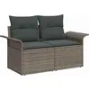 Image de vidaXL Ensemble de canapé de jardin avec coussins avec mémoire 5 pcs Gris Poly Rattan