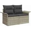 Image de vidaXL Ensemble de canapé de jardin avec coussins 5 pcs gris clair Poly rotin