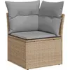 Image de vidaXL Ensemble de canapé de jardin avec coussins avec mémoire 6 pcs Beige Poly Rattan