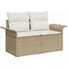 Image de vidaXL Ensemble de canapé de jardin avec coussins avec mémoire 9 pcs Beige Poly Rattan