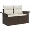 Image de vidaXL Ensemble de canapé de jardin avec coussin avec mémoire 9 pcs brun et crème