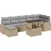 Image de vidaXL Ensemble de canapé de jardin avec coussins avec mémoire 8 pcs Beige Poly Rattan