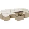 Image de vidaXL Ensemble de canapé de jardin avec coussins avec mémoire 8 pcs Beige Poly Rattan