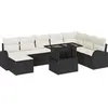 Image de vidaXL Ensemble de canapé de jardin avec mémoire 9 pcs noir poly rotin