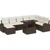 Image de vidaXL Ensemble de canapé de jardin avec mémoire 9 pcs brun poly rotin