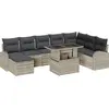 Image de vidaXL Ensemble de canapé de jardin avec mémoire 9 pcs gris clair Poly rotin