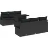 Image de vidaXL Ensemble de canapé de jardin avec coussins 7 pcs noir poly rotin