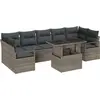Image de vidaXL Ensemble de canapé de jardin avec mémoire 8 pcs Gris Poly Rattan