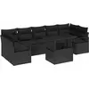 Image de vidaXL Ensemble de canapé de jardin avec mémoire 8 pcs noir poly rotin
