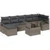 Image de vidaXL Ensemble de canapé de jardin avec mémoire 8 pcs Gris Poly Rattan