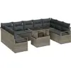 Image de vidaXL Ensemble de canapé de jardin avec mémoire 10 pcs Gris Poly Rattan