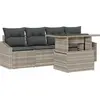 Image de vidaXL Ensemble de canapé de jardin avec mémoire 5 pcs gris clair Poly rotin