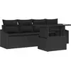 Image de vidaXL Ensemble de canapé de jardin avec mémoire 5 pcs noir poly rotin