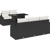 Image de vidaXL Ensemble de canapé de jardin avec mémoire 6 pcs noir poly rotin
