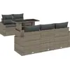 Image de vidaXL Ensemble de canapé de jardin avec mémoire 6 pcs Gris Poly Rattan