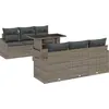 Image de vidaXL Ensemble de canapé de jardin avec mémoire 7 pcs Gris Poly Rattan