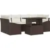 Image de vidaXL Ensemble de canapé de jardin avec mémoire 7 pcs brun poly rotin