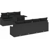 Image de vidaXL Ensemble de canapé de jardin avec coussins 8 pcs noir poly rotin