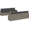 Image de vidaXL Ensemble de canapé de jardin avec coussins avec mémoire 9 pcs Gris Poly-Rotin