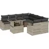 Image de vidaXL Ensemble de canapé de jardin avec mémoire 9 pcs gris clair Poly rotin
