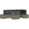 Image de vidaXL Ensemble de canapé de jardin avec mémoire 6 pcs Gris Poly Rattan