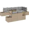 Image de vidaXL Ensemble de canapé de jardin avec mémoire 9 pcs Beige Poly Rattan