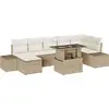 Image de vidaXL Ensemble de canapé de jardin avec mémoire 8 pcs Beige Poly Rattan