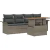 Image de vidaXL Ensemble de canapé de jardin avec mémoire 5 pcs Gris Poly Rattan
