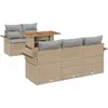 Image de vidaXL Ensemble de canapé de jardin avec mémoire 6 pcs Beige Poly Rattan