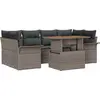 Image de vidaXL Ensemble de canapé de jardin avec mémoire 7 pcs Gris Poly Rattan