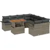 Image de vidaXL Ensemble de canapé de jardin avec mémoire 9 pcs Gris Poly Rattan