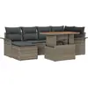 Image de vidaXL Ensemble de canapé de jardin avec mémoire 7 pcs Gris Poly Rattan