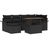 Image de vidaXL Ensemble de canapé de jardin avec mémoire 7 pcs noir poly rotin