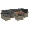 Image de vidaXL Ensemble de canapé de jardin avec mémoire 8 pcs Gris Poly Rattan