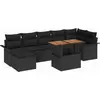 Image de vidaXL Ensemble de canapé de jardin avec mémoire 8 pcs noir poly rotin