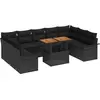 Image de vidaXL Ensemble de canapé de jardin avec mémoire 10 pcs noir poly rotin