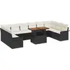 Image de vidaXL Ensemble de canapé de jardin avec mémoire 9 pcs noir poly rotin