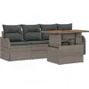 Image de vidaXL Ensemble de canapé de jardin avec mémoire 5 pcs Gris Poly-Rotin