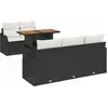 Image de vidaXL Ensemble de canapé de jardin avec mémoire 6 pcs noir poly rotin