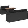 Image de vidaXL Ensemble de canapé de jardin avec mémoire 6 pcs noir poly rotin