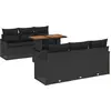Image de vidaXL Ensemble de canapé de jardin avec mémoire 7 pcs noir poly rotin