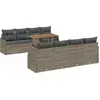 Image de vidaXL Ensemble de canapé de jardin avec mémoire 9 pcs Gris Poly Rattan