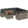 Image de vidaXL Ensemble de canapé de jardin avec mémoire 9 pcs Gris Poly Rattan
