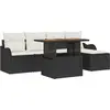 Image de vidaXL Ensemble de canapé de jardin avec mémoire 6 pcs noir poly rotin
